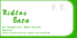 miklos bata business card
