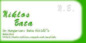 miklos bata business card